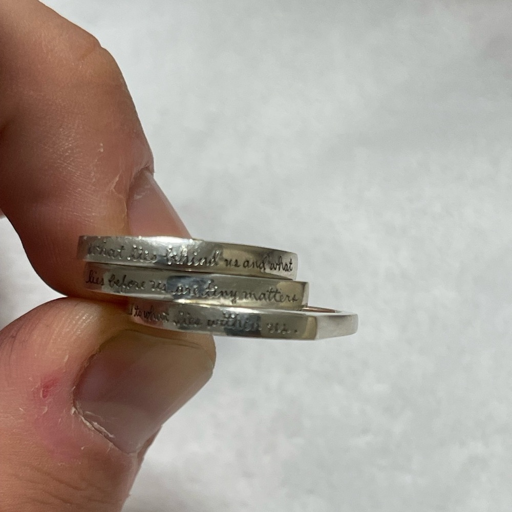 Silver Inspirational Quote Ring - Picture 4 of 4